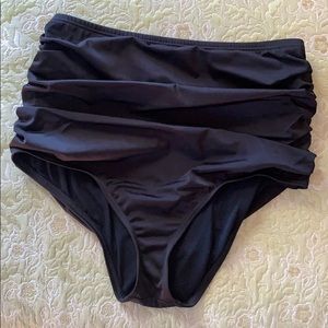 High Waisted Rouched Swim Bottoms